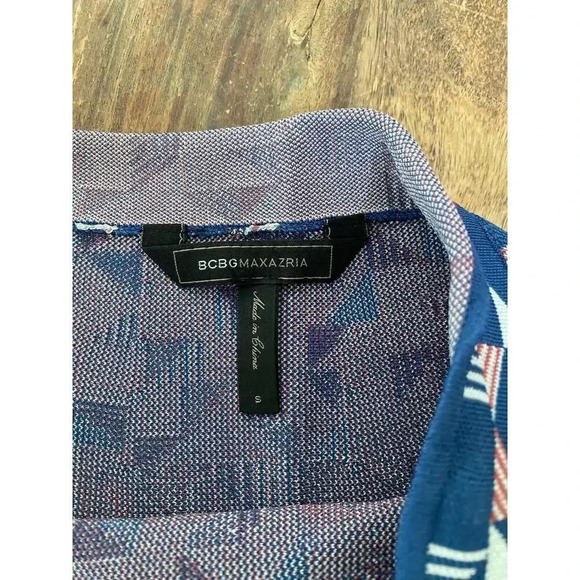 BCBGMAXAZRIA Red White Blue Circle Geometric Skater Mini Knit Skirt & Top Size S - Picture 5 of 8